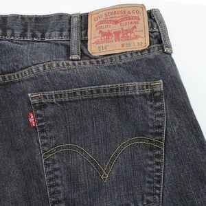Levi's 514 Mens Slim Straight Jeans Dark Gray Wash Size 38x32‎